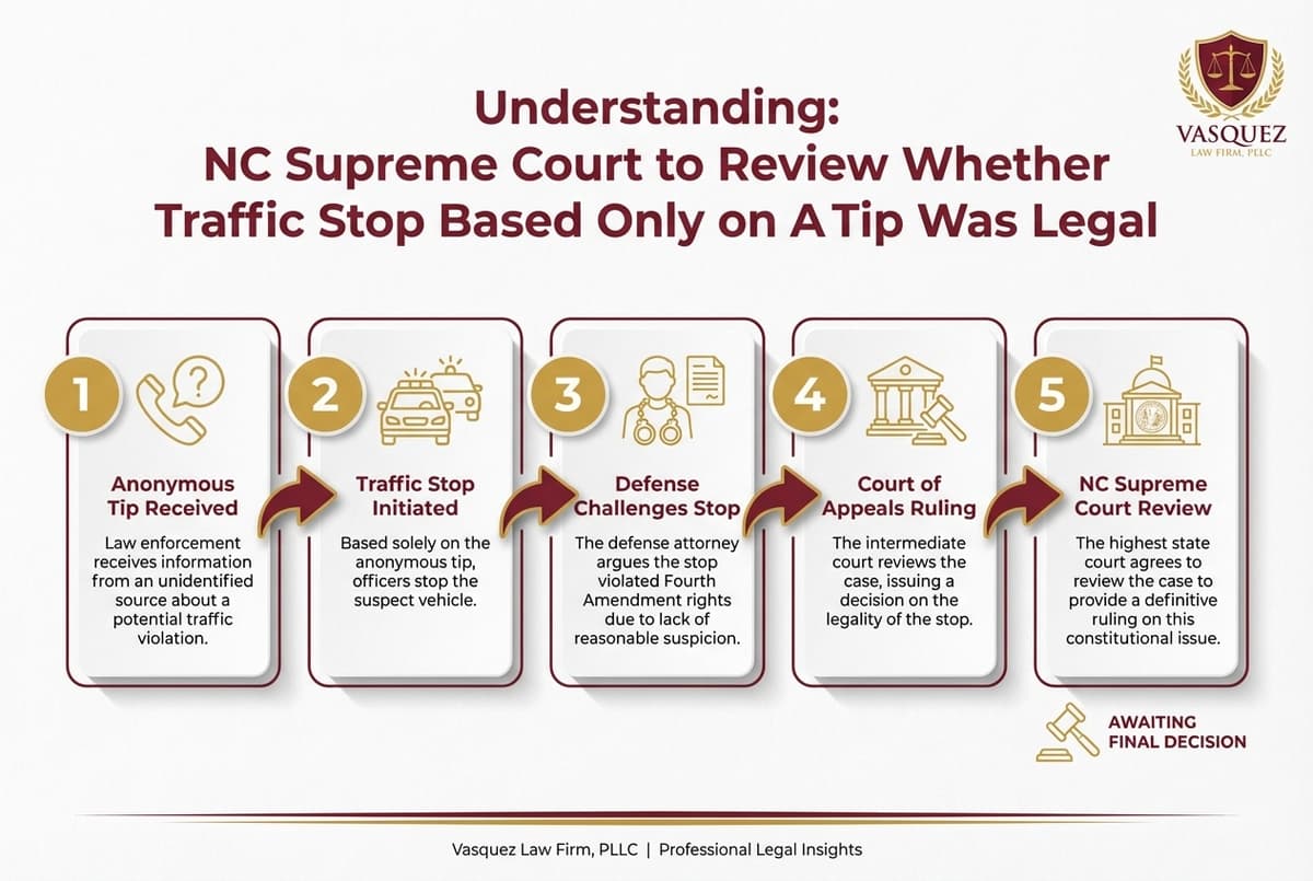 Process Timeline for NC Supreme Court to Review Traffic Stop Legality Based on Anonymous Tip