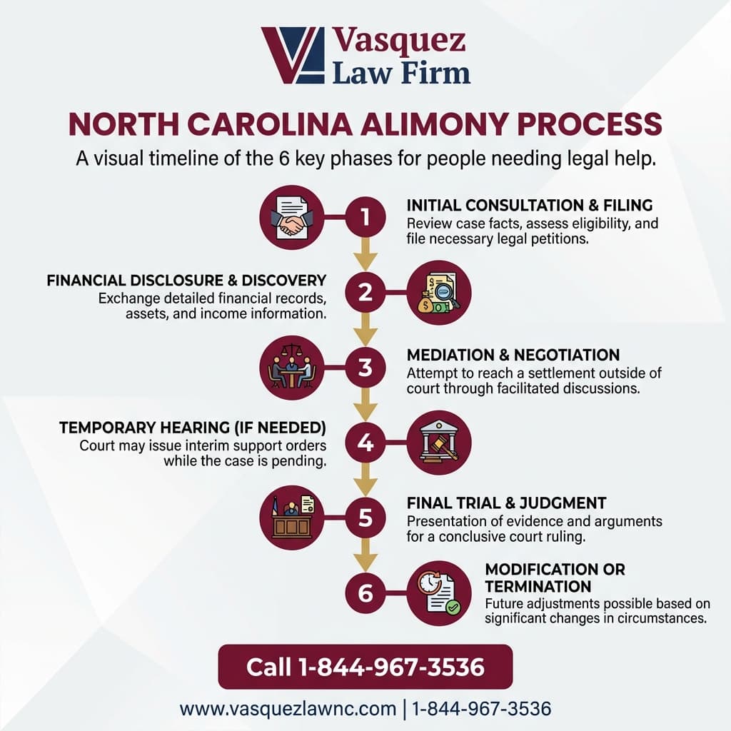 Estadísticas Clave y Datos para Qué Esperar de la Pensión Conyugal en un Divorcio en Carolina del Norte en 2026