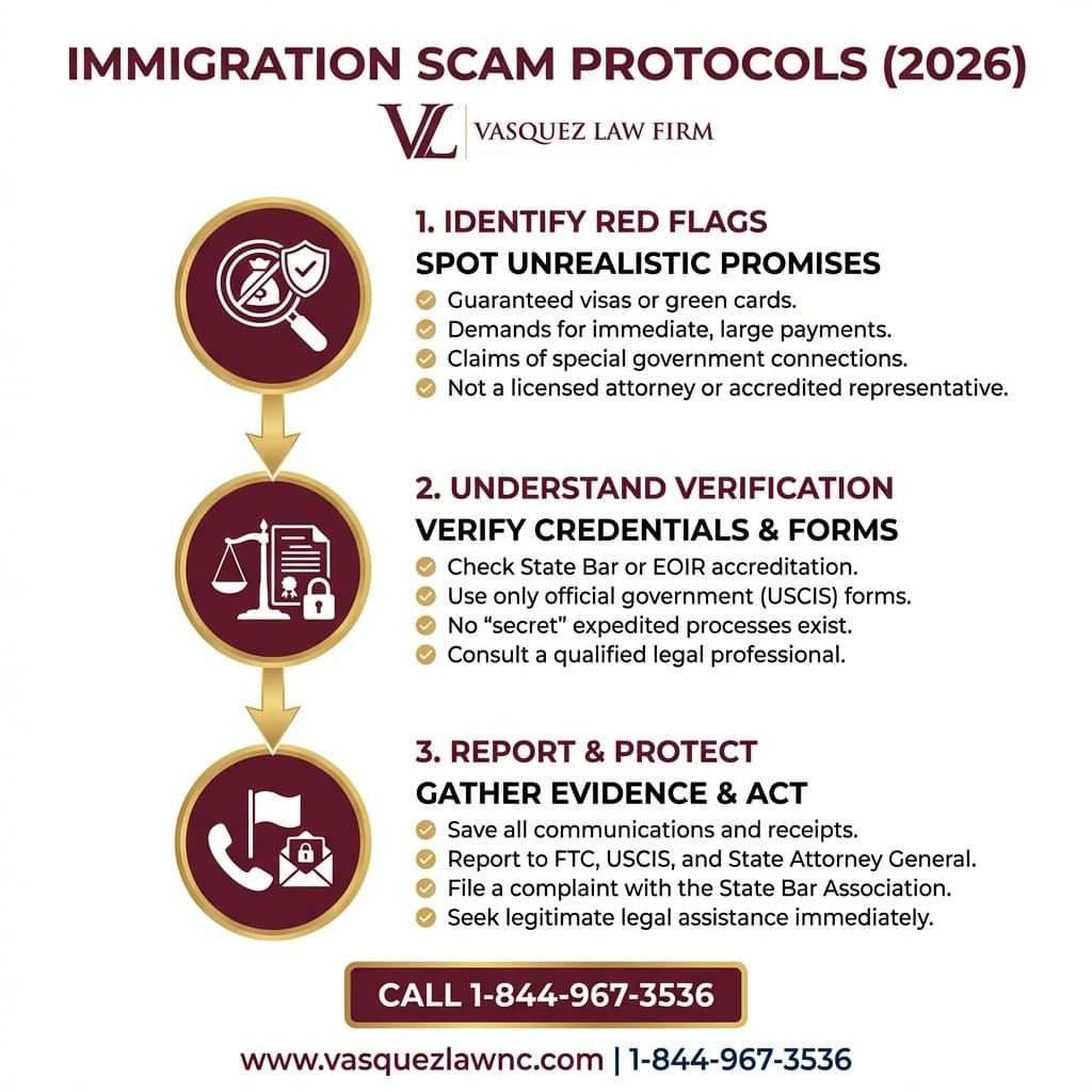Infografía 1 para Cómo Detectar y Evitar el Fraude Migratorio en 2026