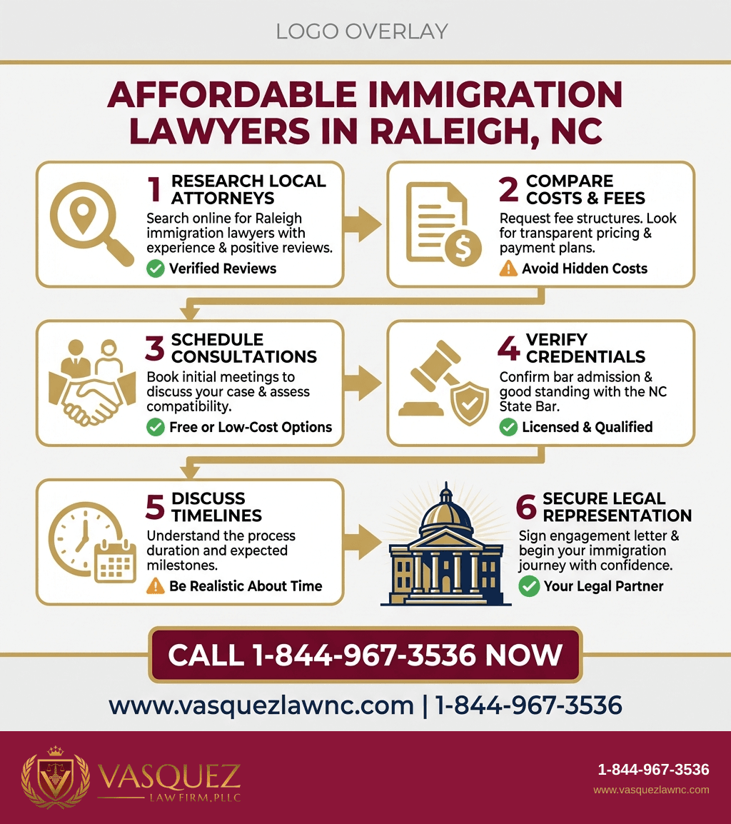 Infografía 1 para Servicios de Abogados de Inmigración Económicos en Raleigh NC en 2026: Guía Completa