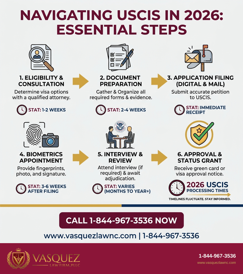 Infografía 1 para Así Funciona USCIS y Qué Esperar en 2026