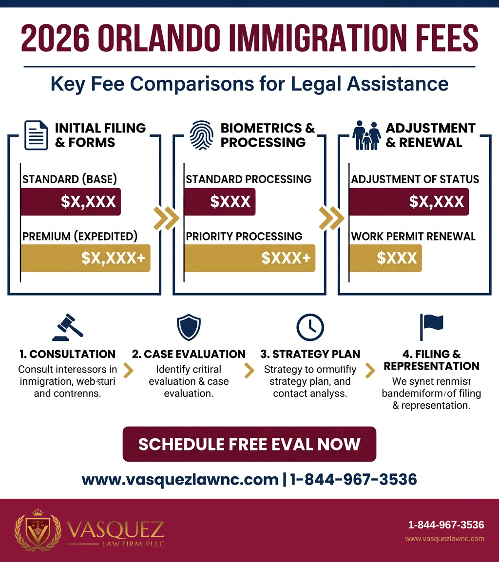 Infografía 2 para Costos y Tarifas Migratorias en Orlando para 2026: Lo Que Debes Saber