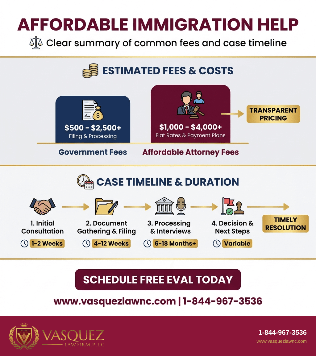 Infografía 2 para Servicios de Abogados de Inmigración Económicos en Raleigh NC en 2026: Guía Completa