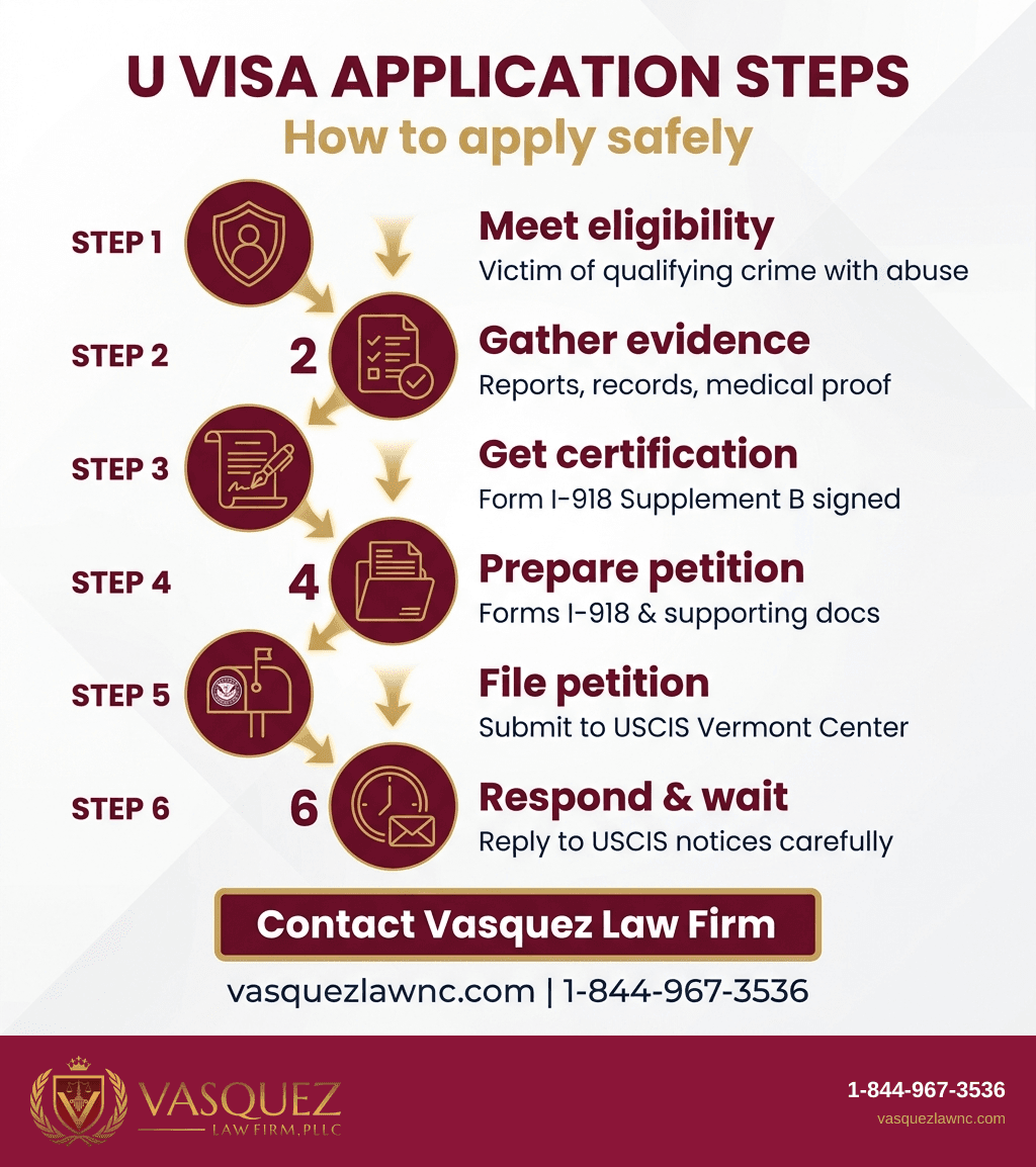 Línea de Tiempo del Proceso para ¿Pueden las víctimas de delitos calificar y solicitar la visa U con seguridad?