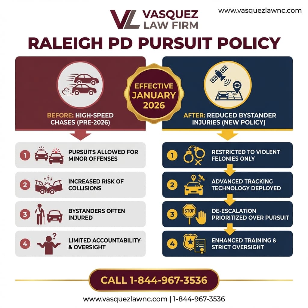 Infografía 1 para Qué Sucede Durante una Persecución Policial en Raleigh en 2026