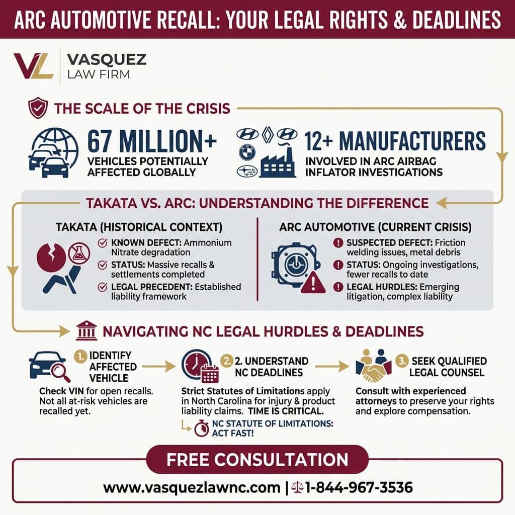 Infografía 2 para Lo que Debe Saber Sobre Demandas por Airbag Defectuoso en Carolina del Norte en 2026